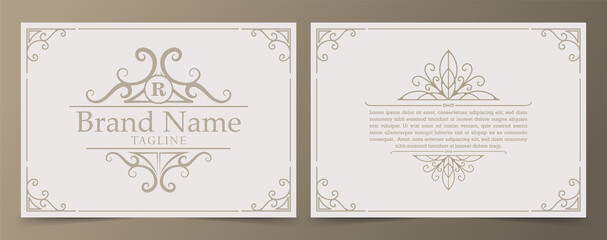 Luxury Logo template flourishes calligraphy elegant ornament lines. Business sign, identity for Restaurant, Royalty, Boutique, Cafe, Hotel, Heraldic, Jewelry, Fashion and other vector illustration