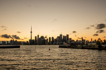 CN Tower Toronto Canada Skyline at dusk