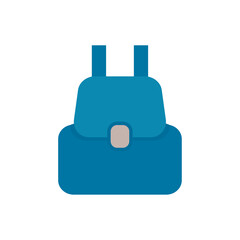 Flat backpack, bag icon, piece of cheese icon, vector illustration isolated on white background