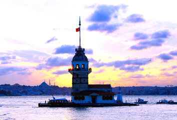  view of the bosphorus and Maiden's tower in istanbul