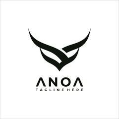anoa animal logo design template