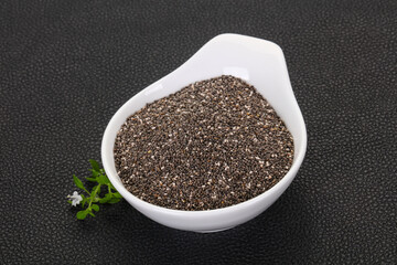 Dietary Chia seeds in the bowl