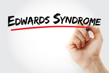 Edwards Syndrome text with marker, medical concept background