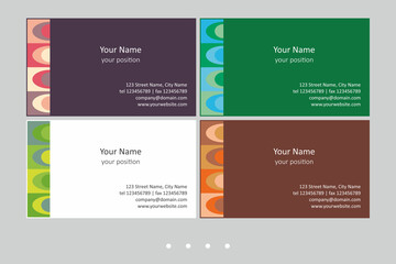 Simple business card template in four color schemes.