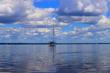 sailing boat on the lake