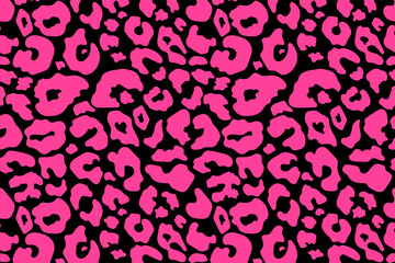 Trendy leopard pattern background. Hand drawn abstract wild animal cheetah skin pink texture for fashion print design, cover, banner, wallpaper. Vector illustration