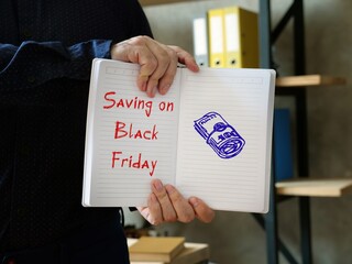 Saving On Black Friday inscription on the page.