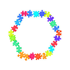 Game enigma jigsaw puzzle rainbow colors pieces 