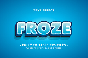 Froze text effect editable vector