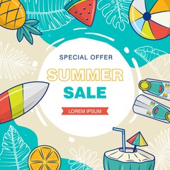 vector graphic of summer sale concept design, background