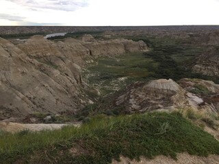 Canadian badlands background, Alberta, calm evening