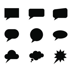 Speech bubble set icon isolated on white background. Web sign kit of comic tell. Communication chat icons of contact support media information, forum conversation. vector illustration. EPS10