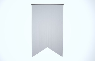 White Flag, White Fabric, 3D Render