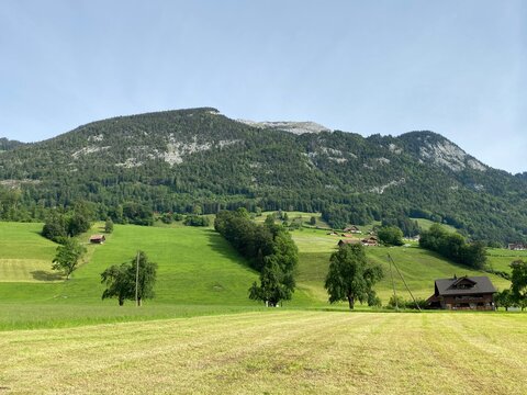 Alpine peak of Matthorn in the Swiss mountain range of Pilatus and in the Emmental Alps, Alpnach - Canton of Obwalden, Switzerland (Kanton Obwalden, Schweiz)