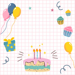 birthday card with cake