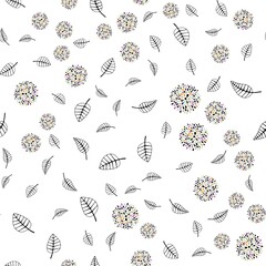 Light Multicolor vector seamless abstract pattern with leaves, flowers. Brand new colored illustration with leaves and flowers. Design for textile, fabric, wallpapers.
