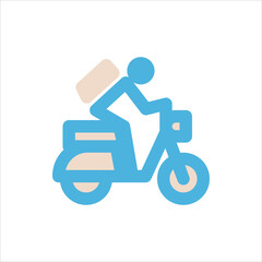 bike delivery icon flat vector logo design trendy