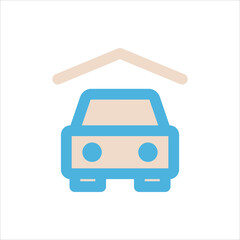 Obraz premium parking car icon flat vector logo design trendy