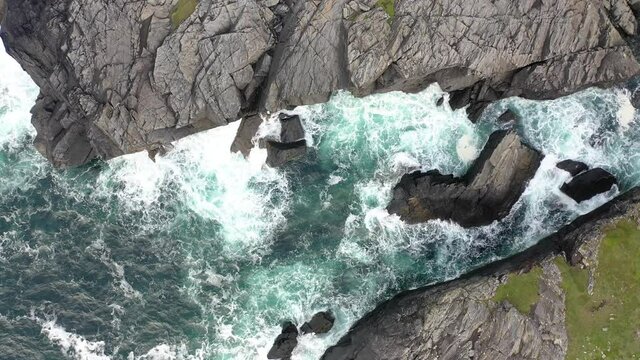 Aerial view of the coastline at Daros in County Donegal - Ireland.