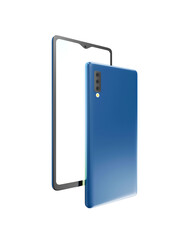 Touchscreen smartphone, mobile with blank screen isolated on white background