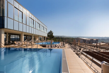 Outdoor swimming pool in a modern hotel