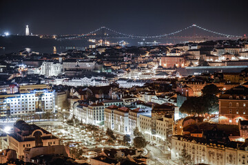 night view of Lisbon Portugal