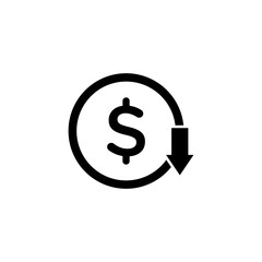 Obraz premium cost icon, decrease, increase, icon vector symbol of finance isolated illustrations white background eps 10