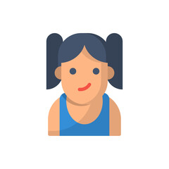 A girl flat icon style design illustration