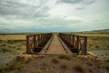 metal bridge of an old railway