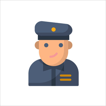 Police man flat icon style design illustration