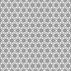 Seamless arabic geometric ornament in black and white.