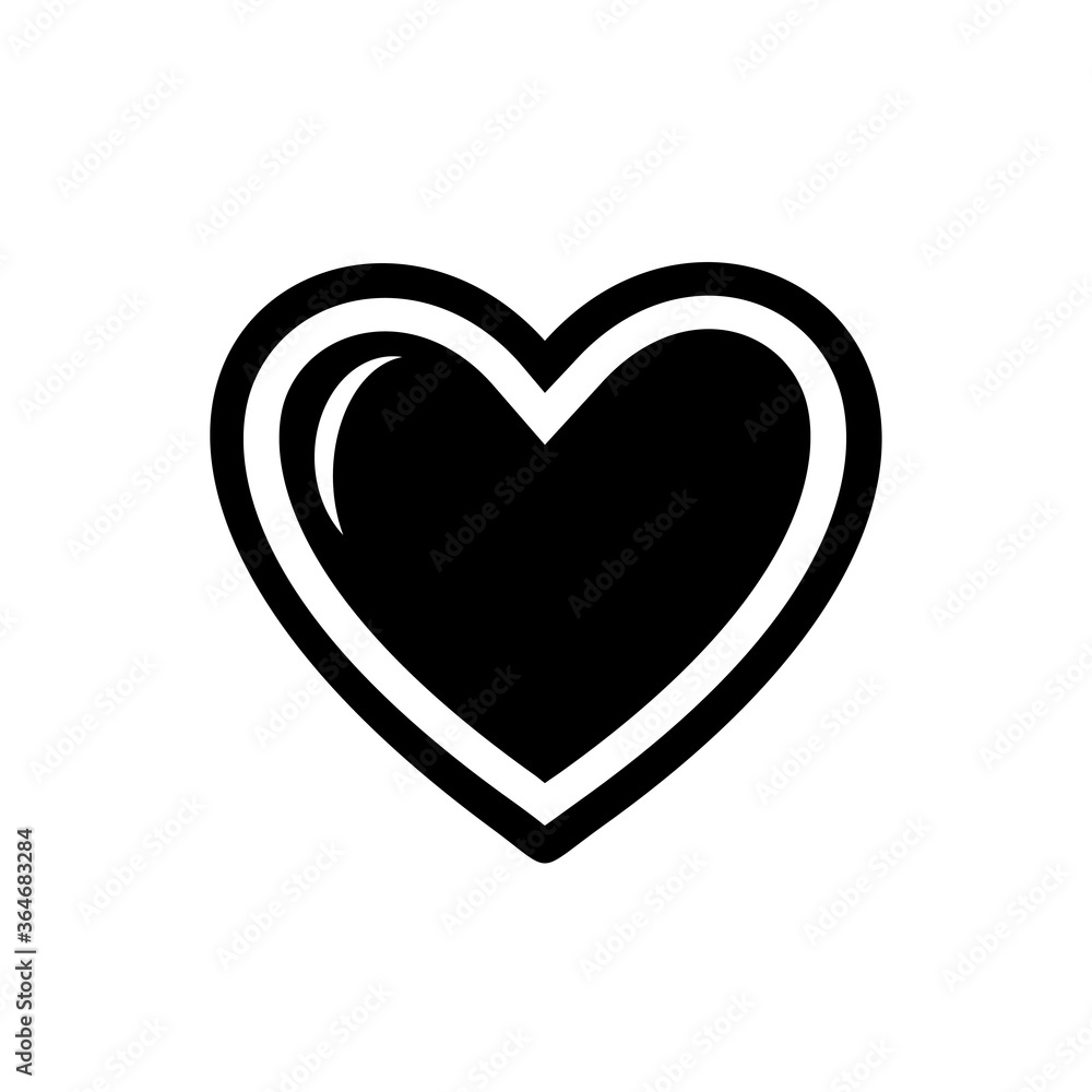 Poster heart with outline pictogram, icon isolated on a white background. eps10 vector file