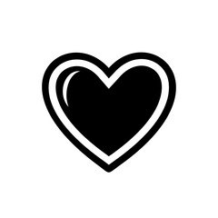 Heart with outline pictogram, icon isolated on a white background. EPS10 vector file
