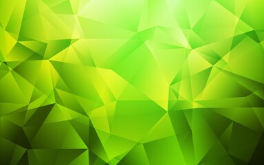 Light Green vector shining triangular backdrop. Modern abstract illustration with triangles. Brand new style for your business design.