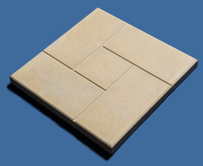 A sample of ground, wall stone shape on the unicolour background