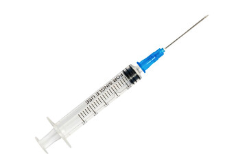 Fototapeta premium Empty syringe isolated on white background. Close up