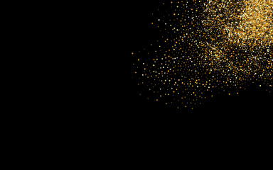 Fototapeta premium Yellow Rain Light Black Background. Happy Glow 