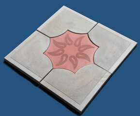 A sample of ground, wall stone shape on the unicolour background