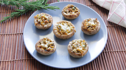 Stuffed mushrooms traditional spanish tapa