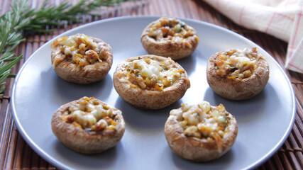 Stuffed mushrooms traditional spanish tapa