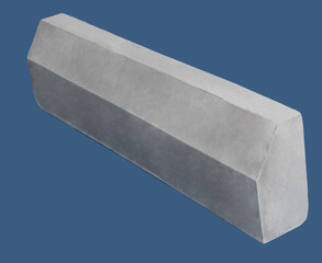 Curbstone, pavement on the unicolour background