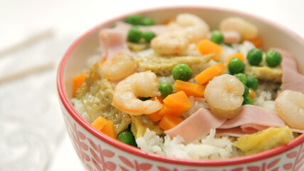 Chinese fried rice with vegetables
