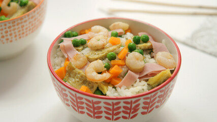 Chinese fried rice with vegetables