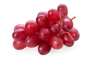 Ripe red grape branch isolated on white. Grapes. Full depth of field. Clipping path included