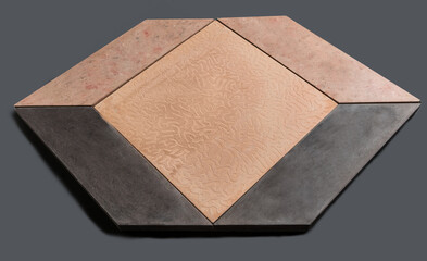 A sample of ground, wall stone shape on the unicolour background