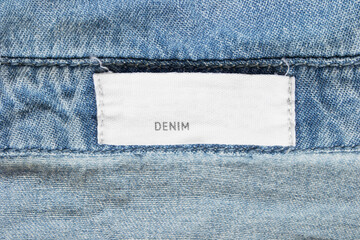 Clothing label says denim