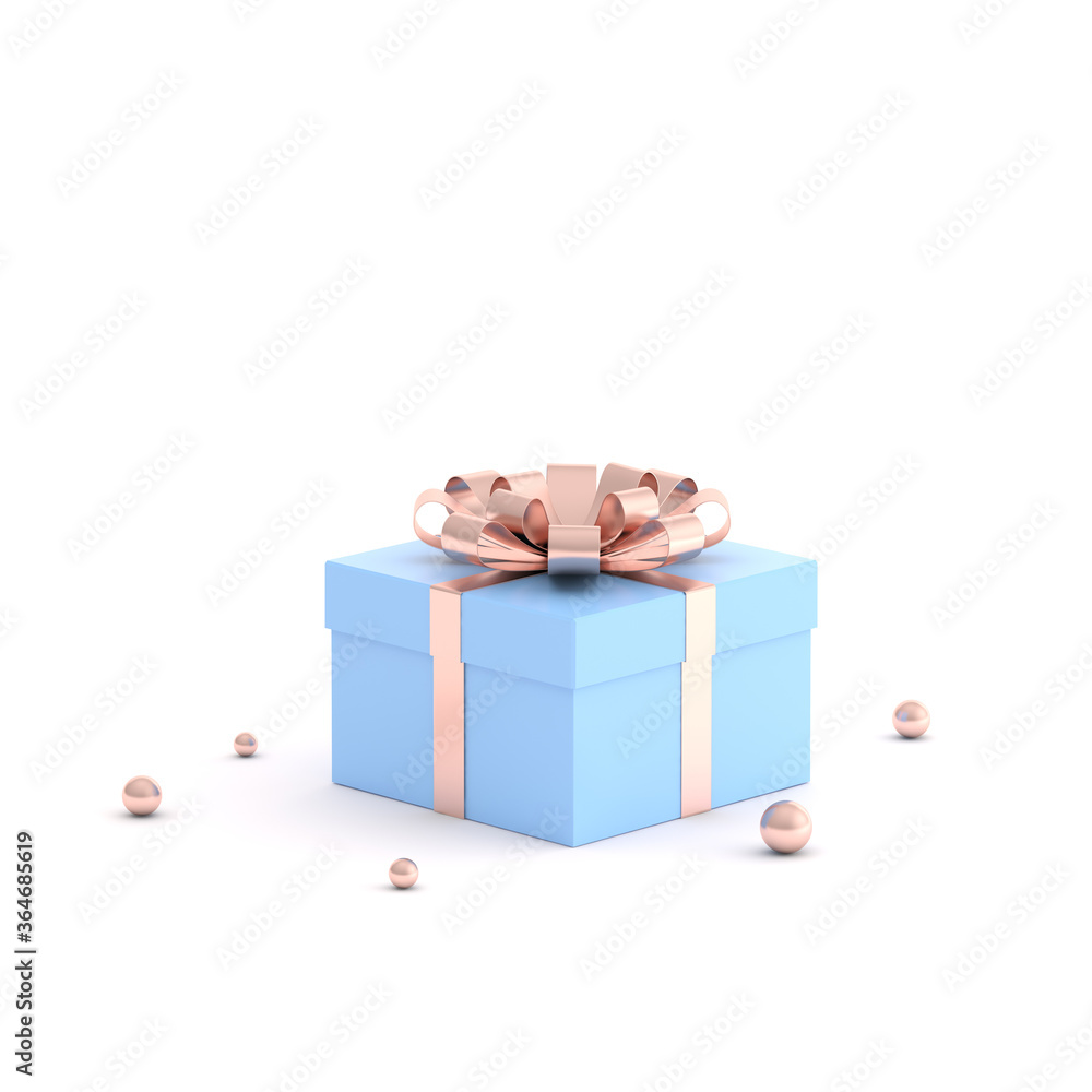 Poster Mock up of gift box on white background. 3D rendering.	
