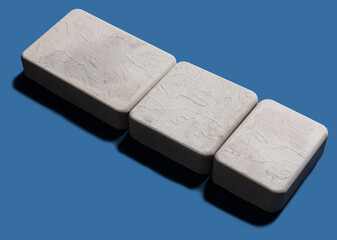 A sample of ground, wall stone shape on the unicolour background