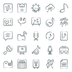 
Musical Instruments Line Icons Pack
