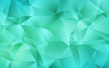 Light Green vector shining triangular background. Elegant bright polygonal illustration with gradient. New template for your brand book.